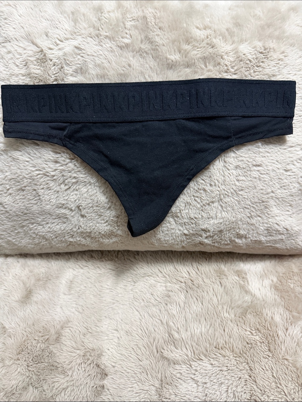 PINK Victoria's Secret Black Logo Waistband Bikini